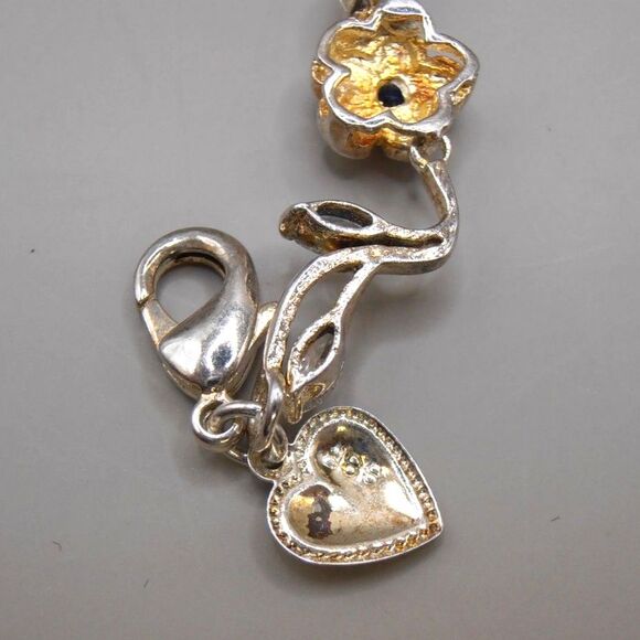 Floral Vine Bracelet | 888 Silver | Blue Spinel & Glass Accents - Picture 3 of 4